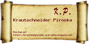 Krautschneider Piroska névjegykártya